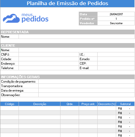 Modelo De Pedido De Compra Em Excel V Rios Modelos